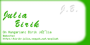 julia birik business card